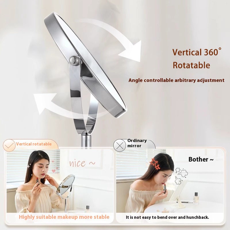 Desktop Makeup Mirror Factory - Standing Height Adjustable Double Sided 360 Degree Rotating