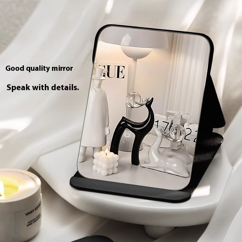 Folding Makeup Mirror Factory - PU Adjustable Portable Desktop Cosmetic Custom Logo Wholesale