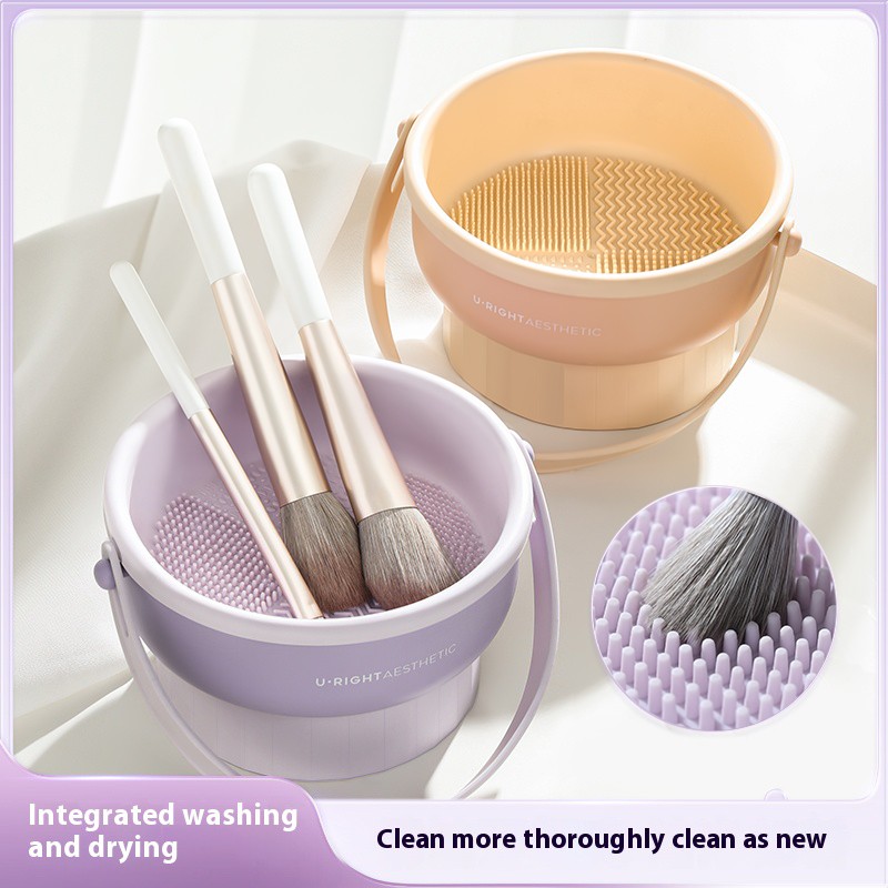 Makeup Brush Cleaner Mat Factory - 3 in 1 Silicone Cleaner Bowl Cosmetic Brushes Cleaning Tool Organizer