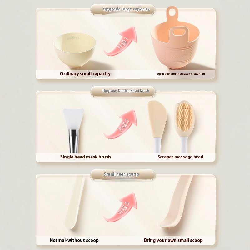 Facial Mask Bowl Set Factory - 4 in 1 Silicone Mixing Bowl and Brush Kit Cosmetic Beauty Makeup Tool