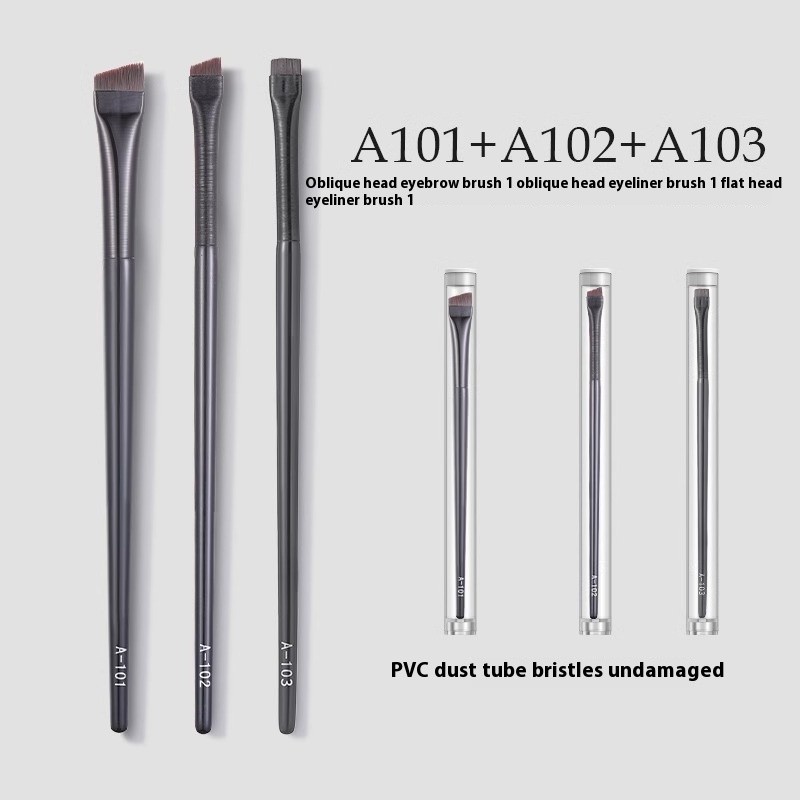 Eyeliner Brush Set Factory - 3pcs Fine Angled Ultra Thin Professional Luxury Cosmetic Pencil Brush