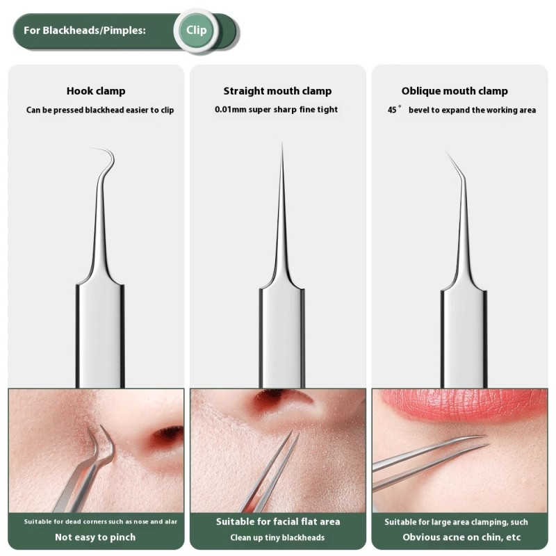 Acne Cleaning Tools Factory - Precision Ultrafine Cell Clip Blackhead Tweezers Popping Beauty Salons