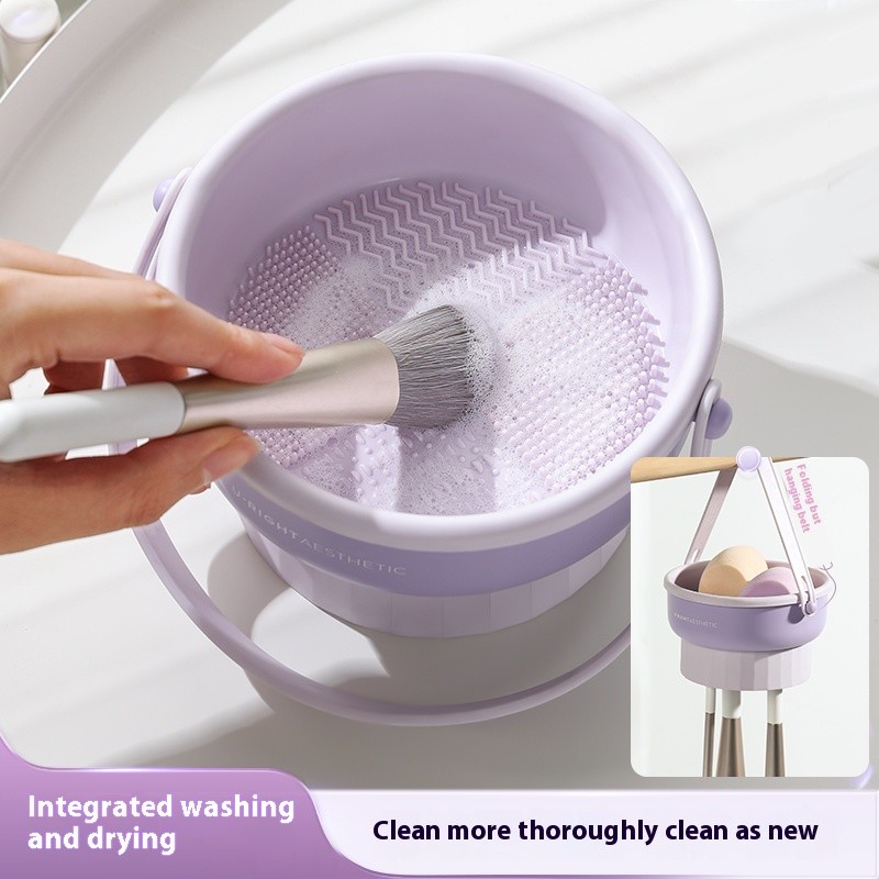 Makeup Brush Cleaner Mat Factory - 3 in 1 Silicone Cleaner Bowl Cosmetic Brushes Cleaning Tool Organizer
