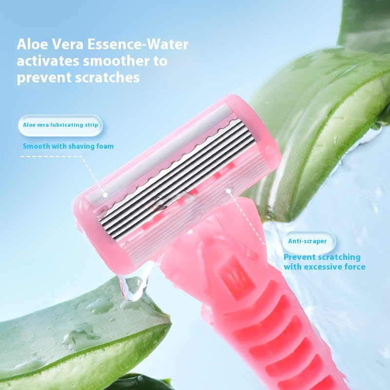 Body Hair Razor Manufacturer - Portable 6 Layer Blade Beauty Razor for Women Leg Bikini Underarm