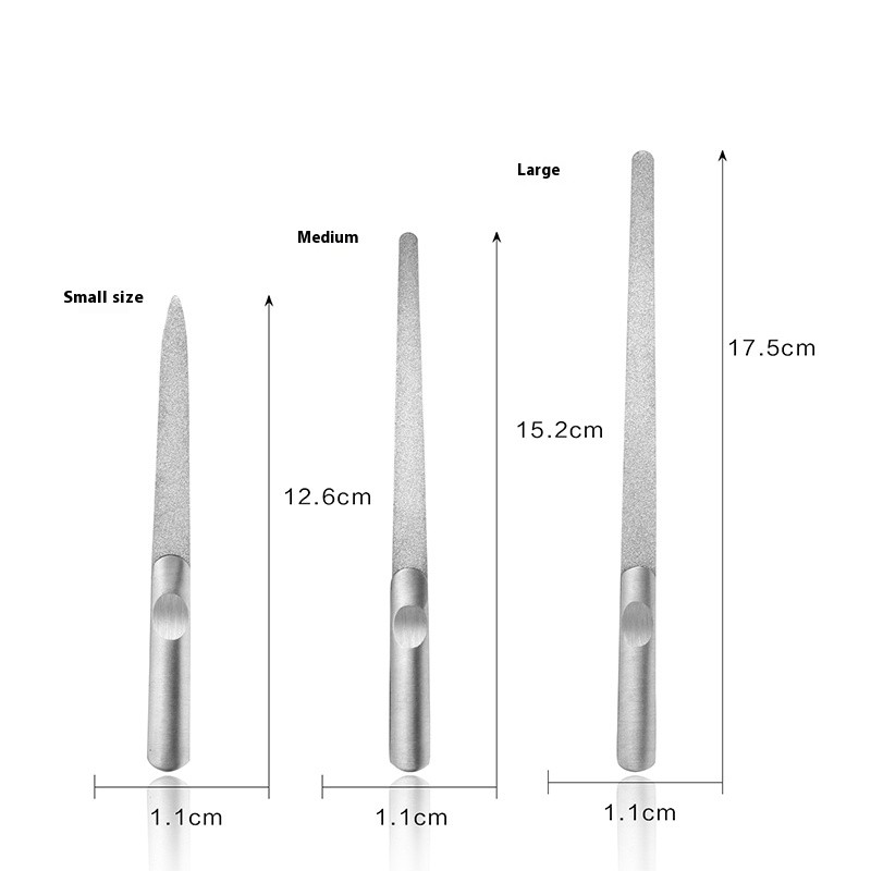 Stainless Steel Nail File Factory - Professional Non-slip Metal Manicure Polishing Fingernail File