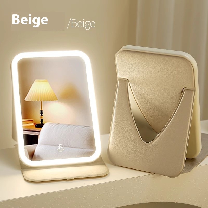 Rotating Makeup Mirror Manufacturer - LED Folding Rechargeable 3 Color Light with 64 LED