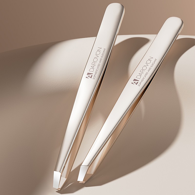 Professional Tweezer Factory - Great Precision Flat and Slant Pointed Stainless Steel for Eyebrow