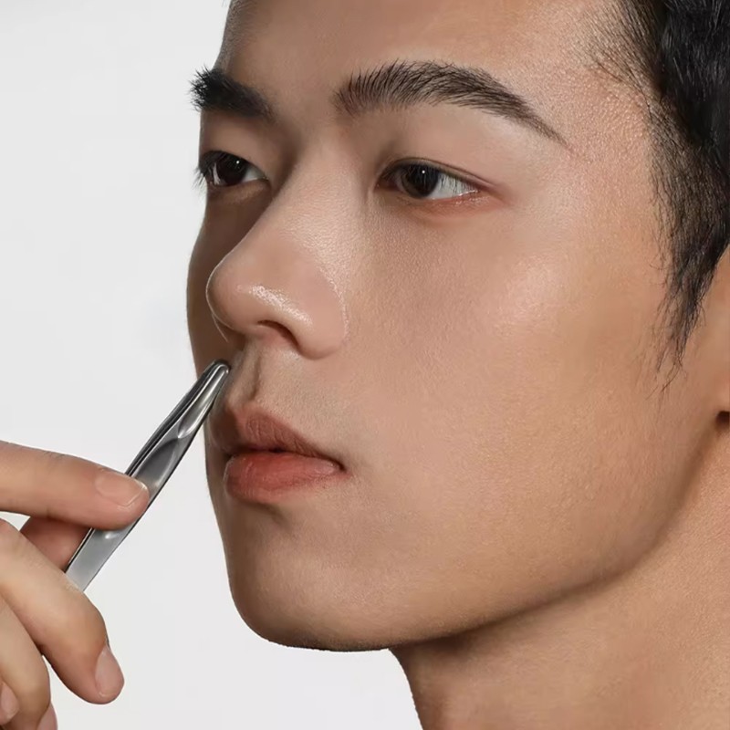 Precision Tweezers Manufacturer - GoodGudi Men's Round Tip Anti-Poke Root Removal Facial Hair Plucker