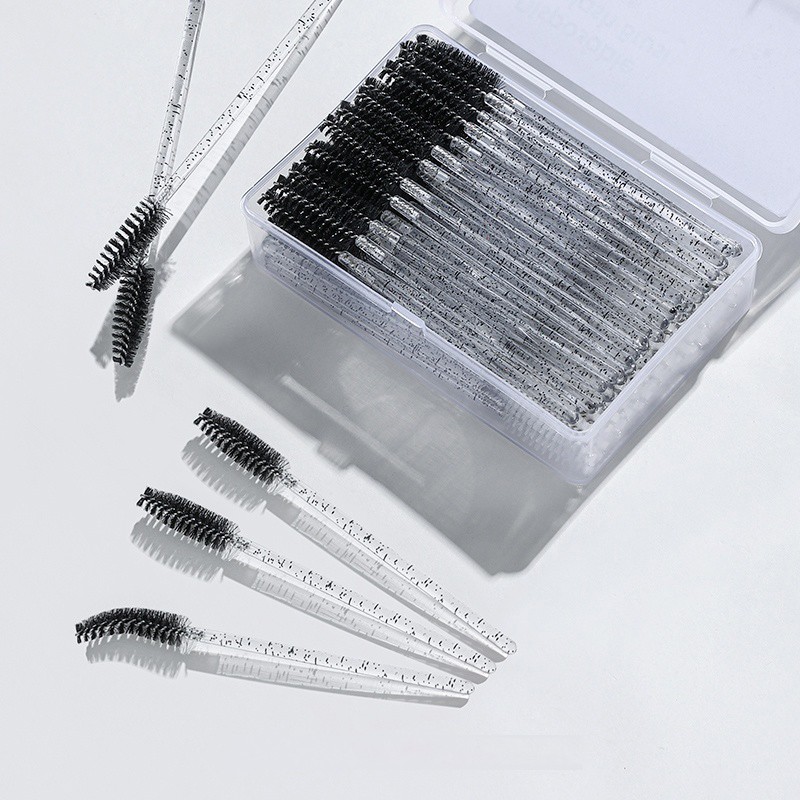 Disposable Eyelash Brush Factory - 50pcs Crystal Extension Eyebrow Eye Lash Plastic Mascara Wands Professional