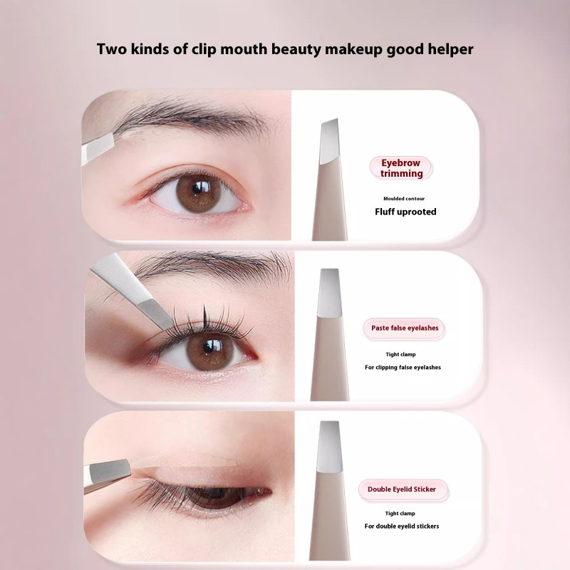 Eyebrow Tweezer Manufacturer - Professional Precision Gold Stainless Steel Facial Hair Removal Flat