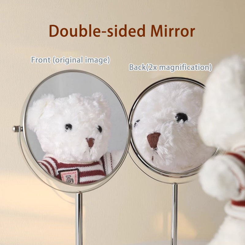 Desktop Makeup Mirror Factory - Standing Height Adjustable Double Sided 360 Degree Rotating