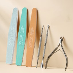 Manicure Tool Set Manufacturer - 6pcs Professional Nail Kit with File Stainless Steel Cuticle Nipper Pusher