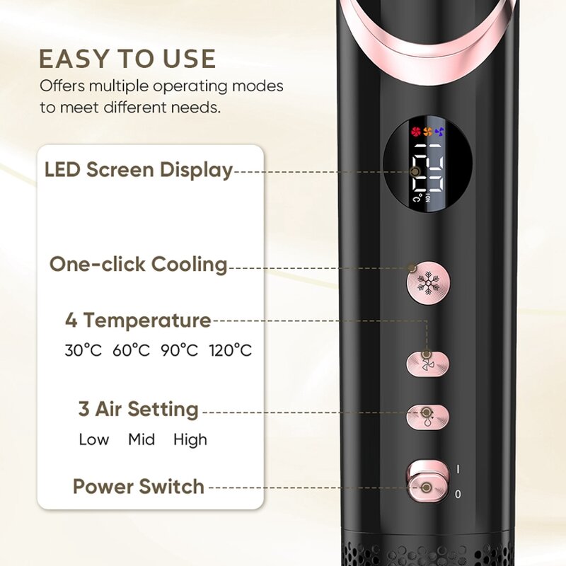 8 in 1 Hair Air Styler Manufacturer - BLDC Hot Air Brush Straightener Curler Volumizing Tool