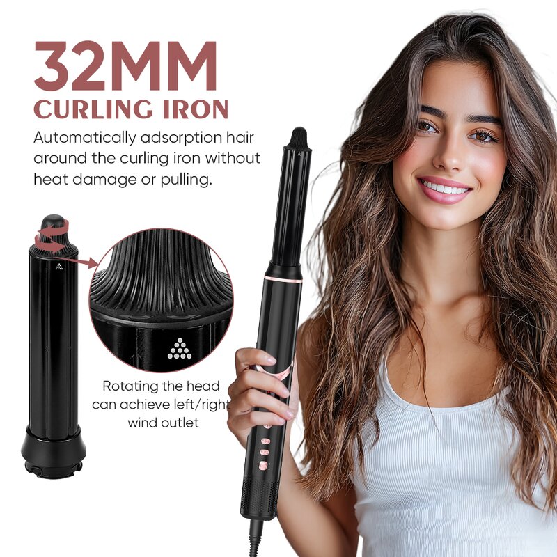 8 in 1 Hair Styler Manufacturer - 1400W High-Speed Hot Air Brush Straightener Curler Dryer Tool