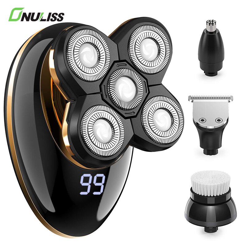 Electric Shavers Manufacturer - 5 Heads LED Professional Men Shaving Machine Razor Trimmer Set