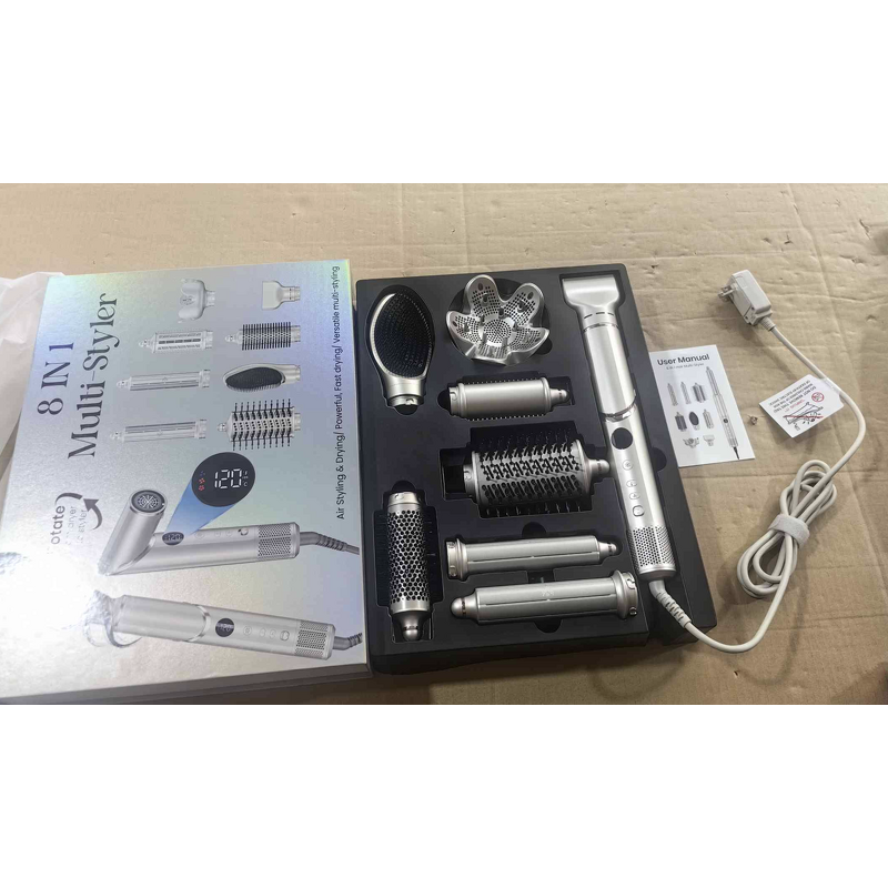 8 in 1 Hair Multistyler Manufacturer - Professional Hot Air Brush Auto Rotating Curling Iron Dryer