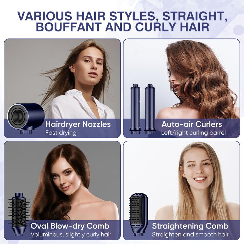 6 in 1 Ionic Airstyler Manufacturer - Hair Dryer Curler Brush Straightening Volumizing Multi Tool