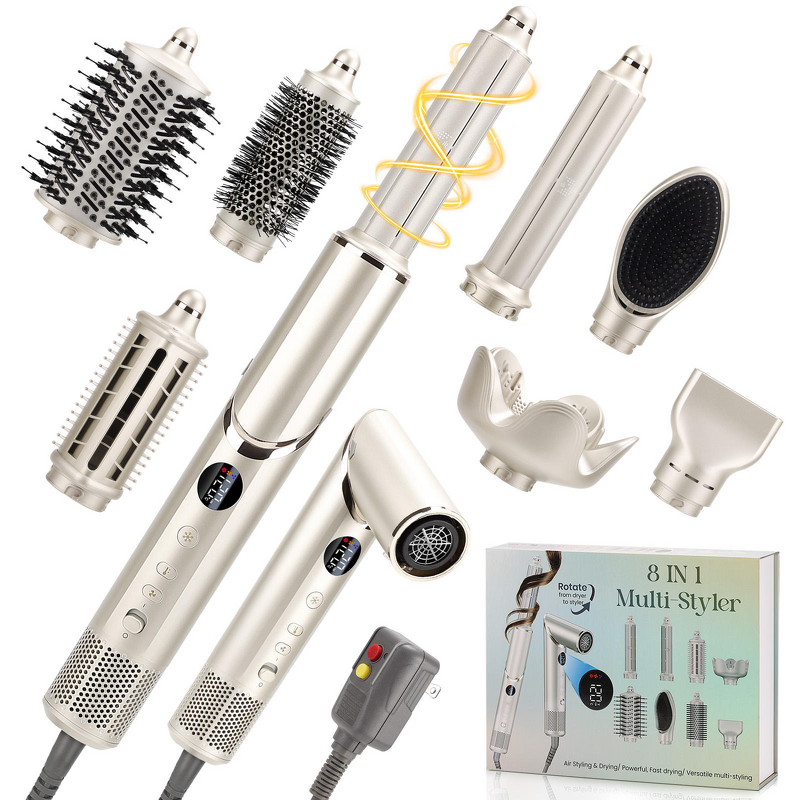 8 in 1 Hair Multi Styler Manufacturer - 110000RPM Ionic Hot Air Brush Auto Curling Iron for Women
