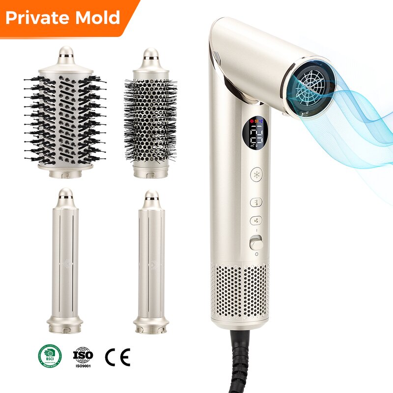 8 in 1 Hair Styler Manufacturer - Custom 110000rpm High Speed Ionic Blow Dryer Brush with Case