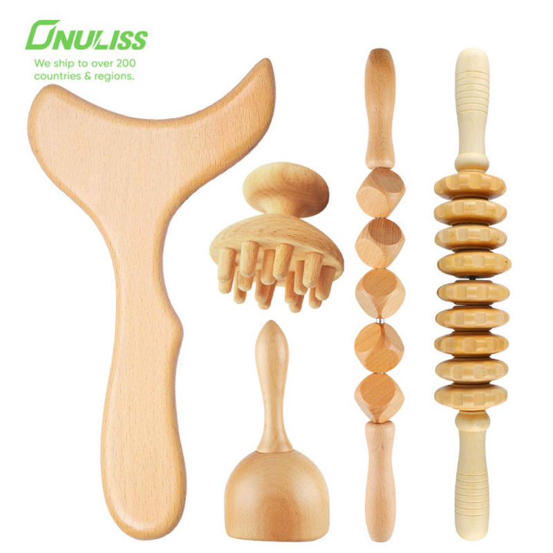 Wooden Gua Sha Tools Manufacturer - Full Body Lymphatic Drainage Wood Therapy Cellulite Massager