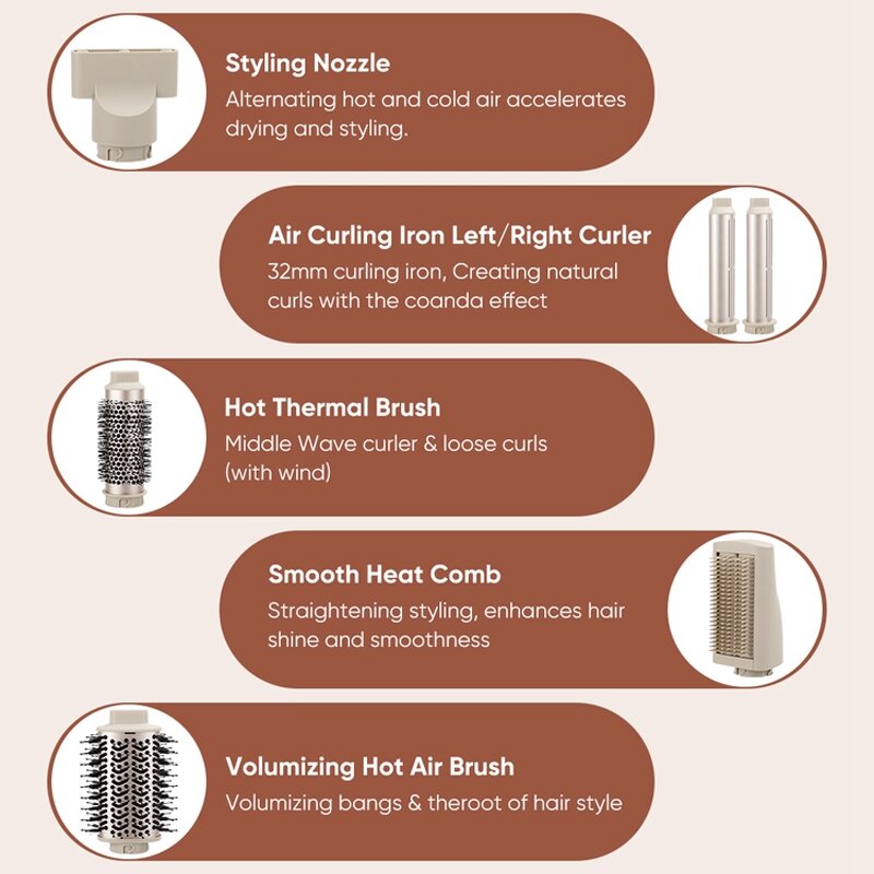 6 in 1 Ionic Airstyler Manufacturer - Hair Dryer Curler Brush Straightening Volumizing Multi Tool
