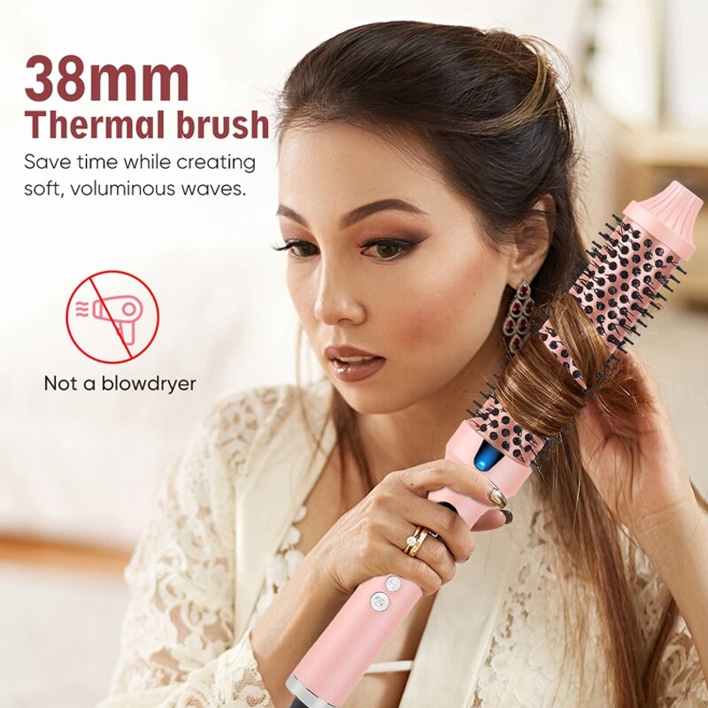 Ionic Hair Curling Brush Manufacturer - Thermal Heated Round Brush Straightener Household Hotel Tool