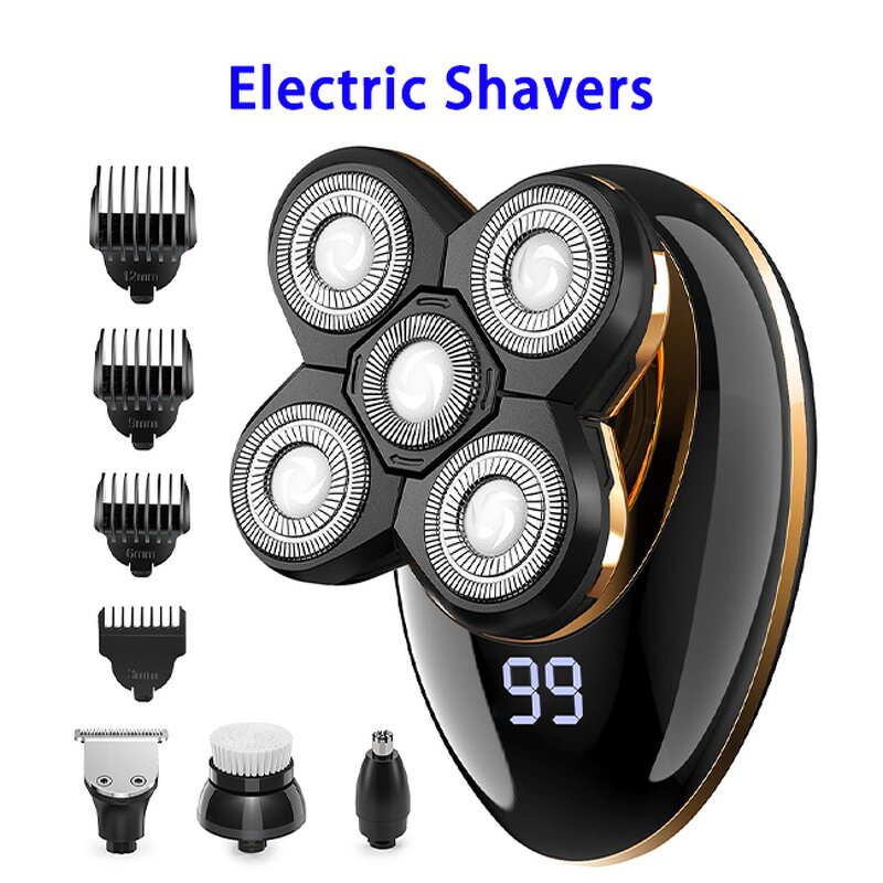 Electric Shavers Manufacturer - 5 Heads LED Professional Men Shaving Machine Razor Trimmer Set