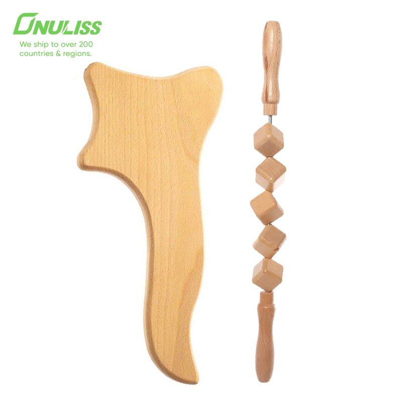 Wooden Gua Sha Tools Manufacturer - Full Body Lymphatic Drainage Wood Therapy Cellulite Massager
