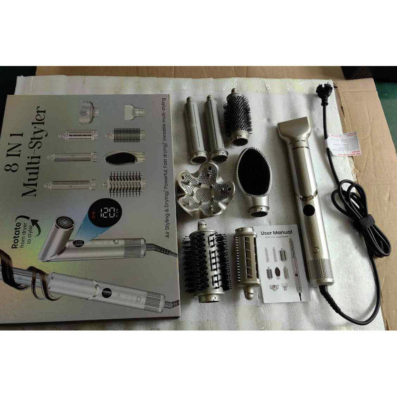8 in 1 Hair Air Styler Manufacturer - Custom Logo Curling Brush Straightener Curler Hair Iron