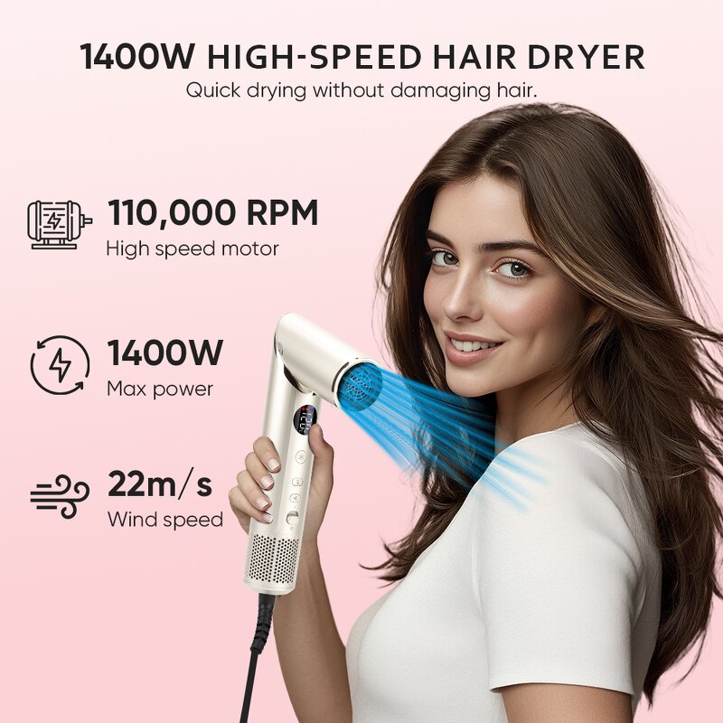 8 in 1 Hair Multi Styler Manufacturer - Foldable LED Display Ionic Blow Dryer ALCI Plug with Diffuser