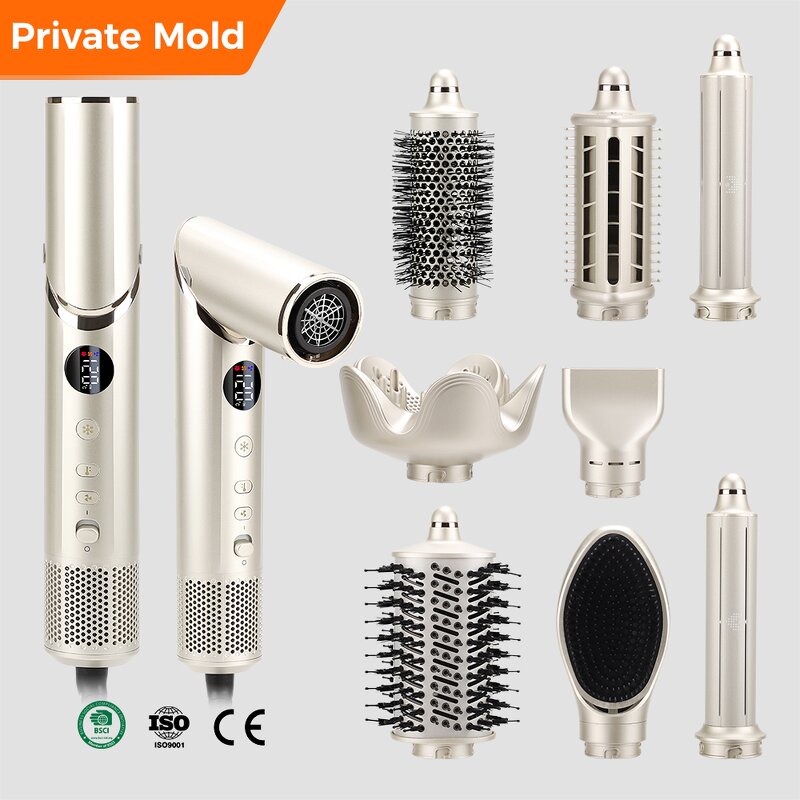 8 in 1 Hair Dryer Styler Manufacturer - 110000rpm High Speed Ionic Hot Air Brush Styling Tool