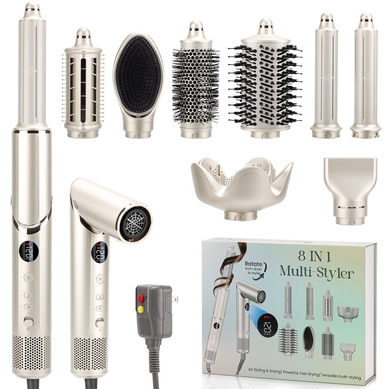8 in 1 Auto Rotating Hair Styler Manufacturer - Hot Air Brush Curling Iron High Speed Hair Dryer