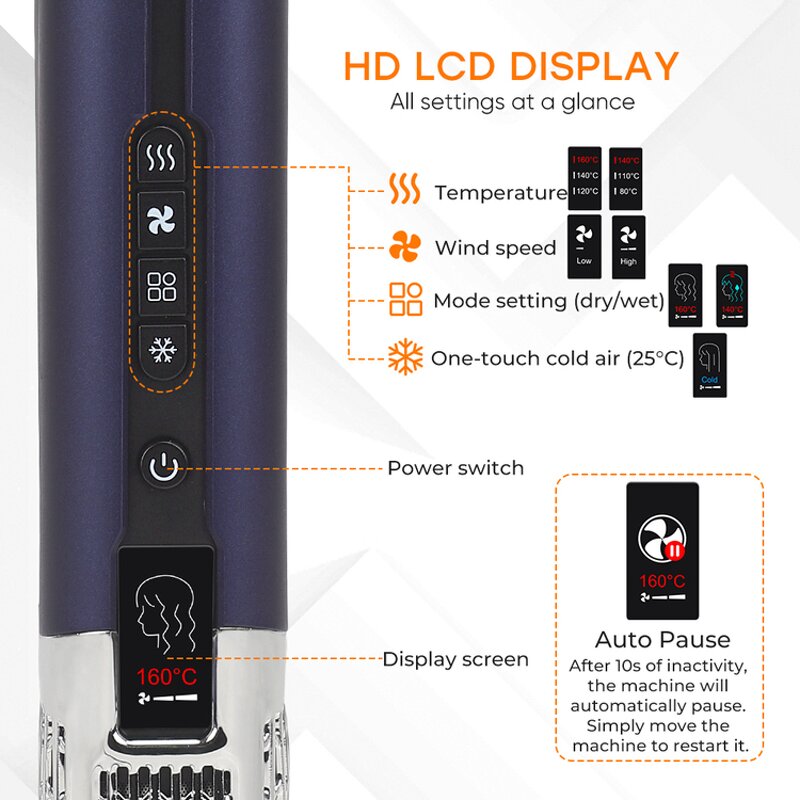 2 in 1 Hair Dryer Straightener Manufacturer - Professional Titanium Flat Iron Wet to Dry Styler