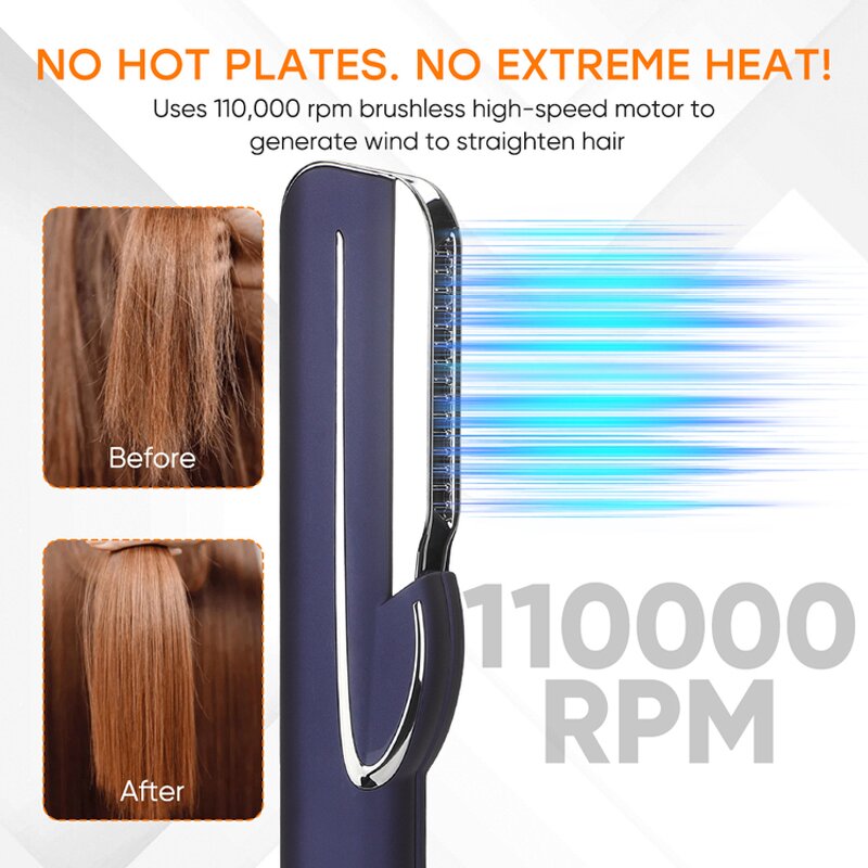 2 in 1 Hair Dryer Straightener Manufacturer - Professional Titanium Flat Iron Wet to Dry Styler