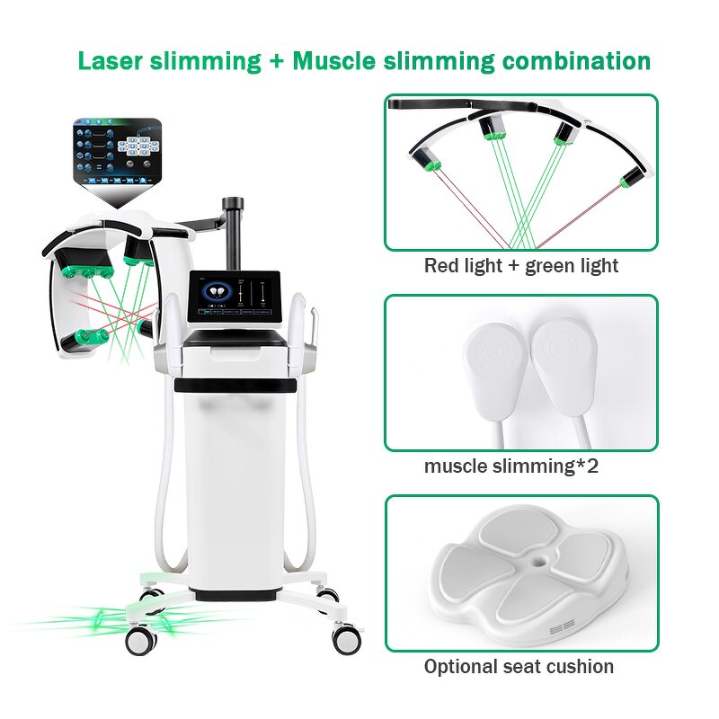 10D Laser Slimming Therapy Manufacturer - 4/2 Handles 635nm 532nm Red Green Light Weight Loss Tool