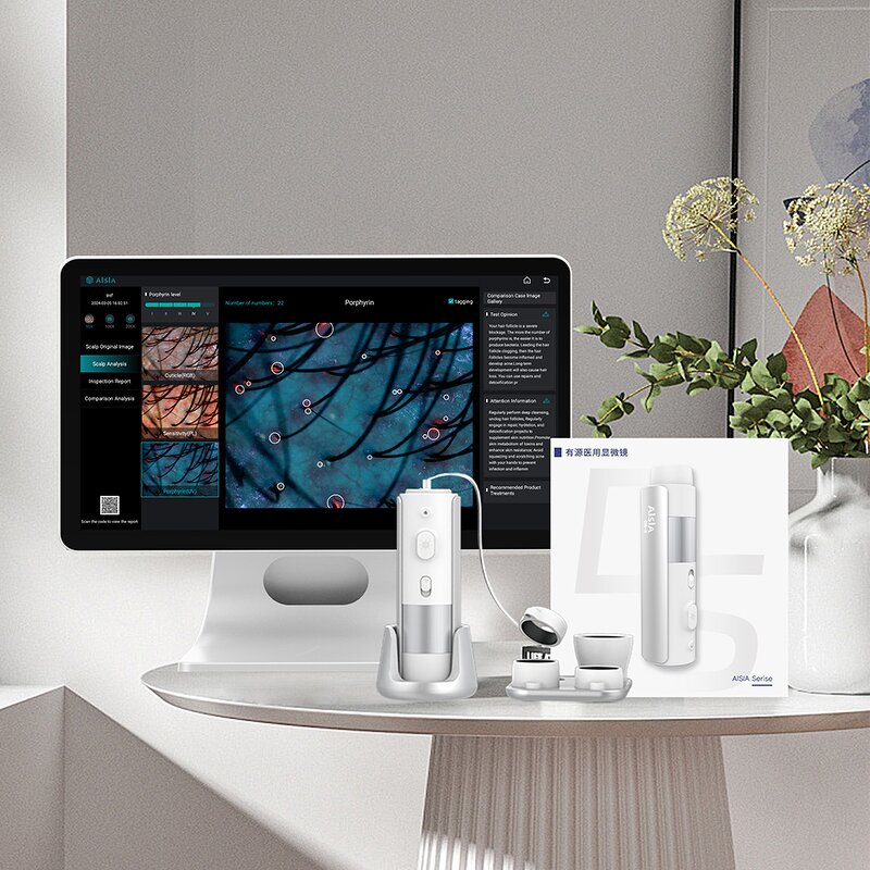 15.6 Inch AI Hair Skin Analyzer Manufacturer - 2025 Wireless Desktop USB Cloud Data Storage Magnifying Tool