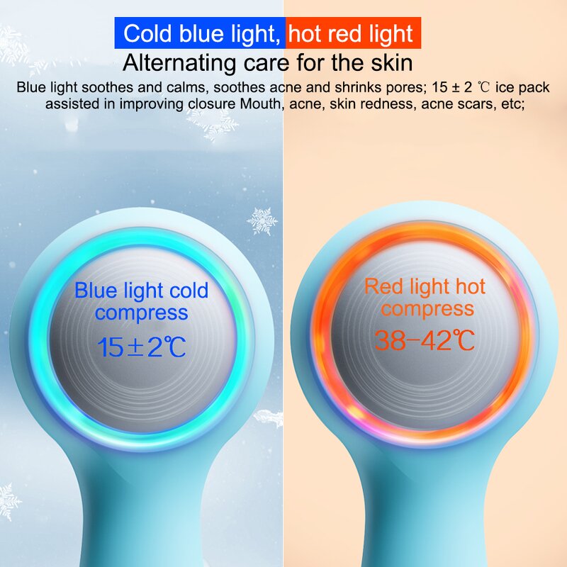 Facial Cleansing Device Manufacturer - Smart Ultrasonic with Silicone Brush HOT COLD