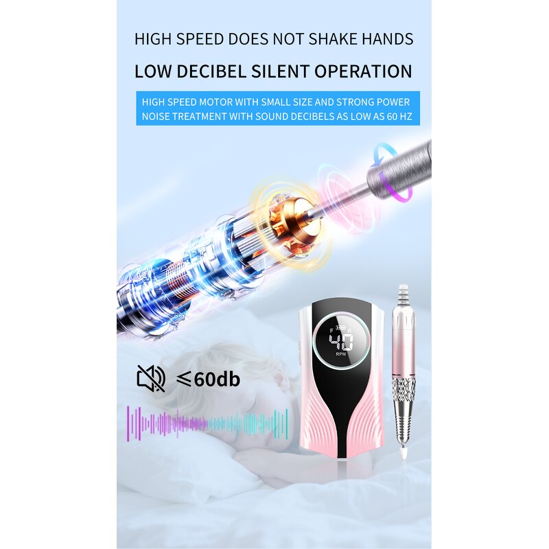 Professional Nail Drill Machine Manufacturer - 2025 30000rpm Rechargeable Portable Electric Nail Polisher