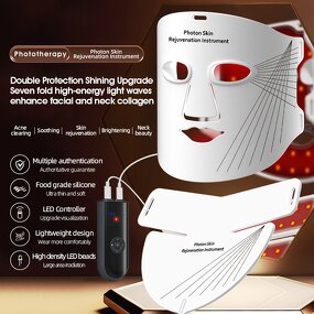 Silicone LED Light Therapy Mask Manufacturer - 2025 Near-Infrared Face Neck Anti-Aging Fine Lines Wrinkle Kit