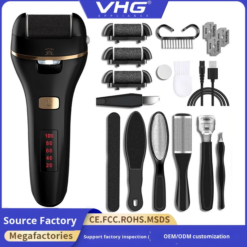 Cordless Foot Rasp Manufacturer - USB Charging Callus Removal Rechargeable Foot Scrubber Pedicure Tool
