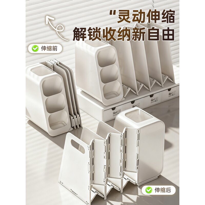 Plastic Bookend Storage Rack Manufacturer - Folding Desk Organizer with Integrated Pen Holder Tool