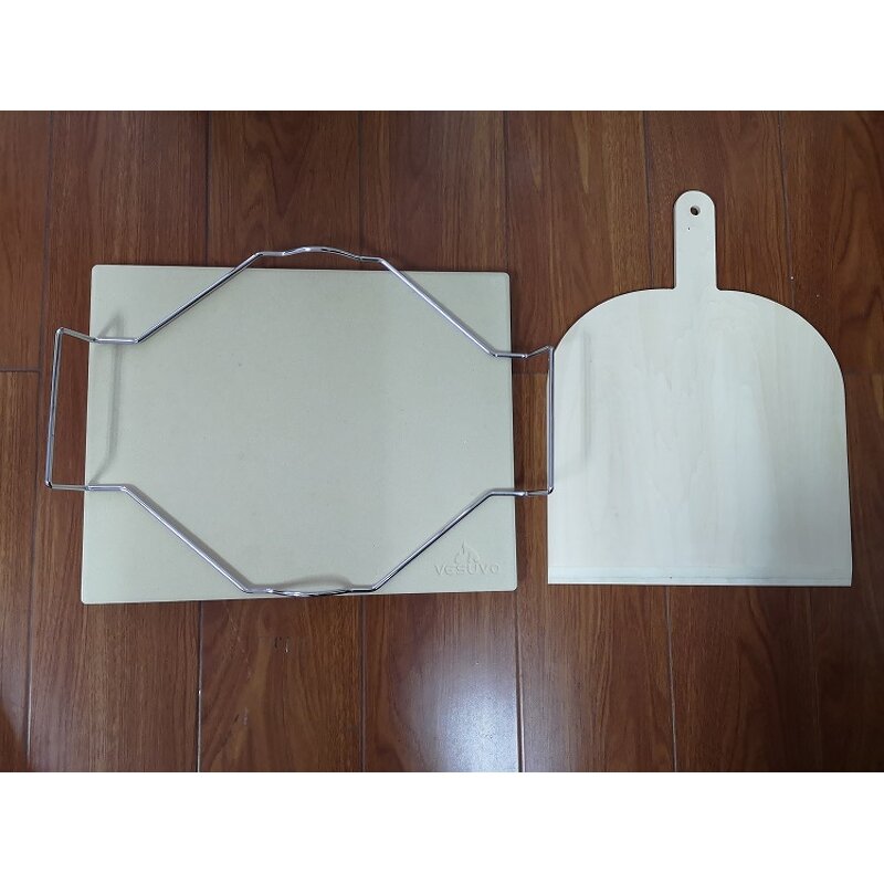 Cordierite Pizza Oven Stone Manufacturer - With Stainless Steel Rack and Pizza Shovel Baking Set