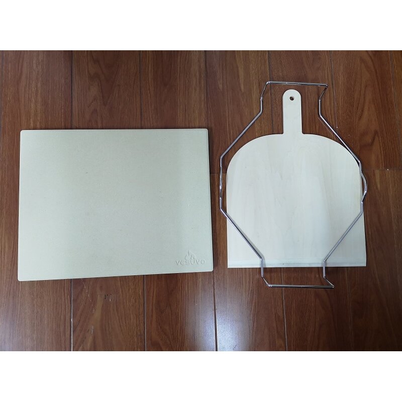 Cordierite Pizza Oven Stone Manufacturer - With Stainless Steel Rack and Pizza Shovel Baking Set