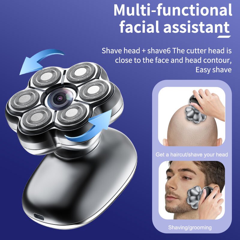 Electric Head Shaver for Bald Men Manufacturer - HD Camera Face Body IPX7 Waterproof LED Rechargeable Razor