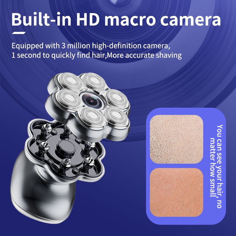 Electric Head Shaver for Bald Men Manufacturer - HD Camera Face Body IPX7 Waterproof LED Rechargeable Razor