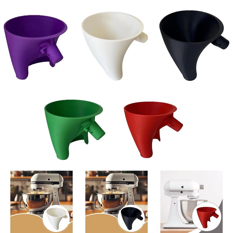 Flour Funnel for KitchenAid Manufacturer - 5 Qt Anti-Splash Attachment Tilt-Head Stand Mixer 4.5-5 Quart Tool