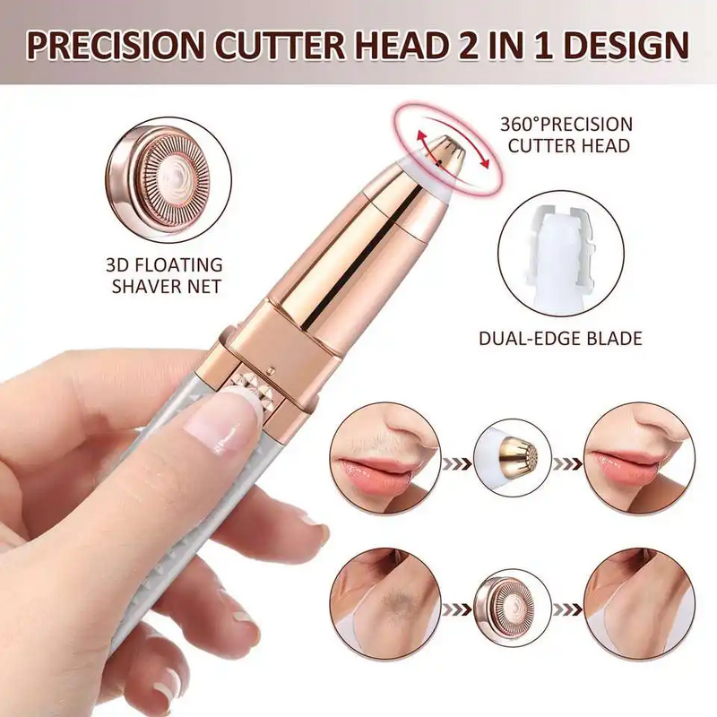2 in 1 Electric Eyebrow Trimmer Manufacturer - USB Charging Women Bikini Facial Hair Removal Shaver Tool