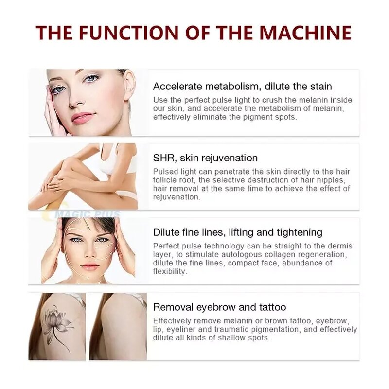 3 in 1 OPT IPL Laser Machine Manufacturer - Multifunction Nd Yag Laser Tattoo Removal Skin Rejuvenation Tool