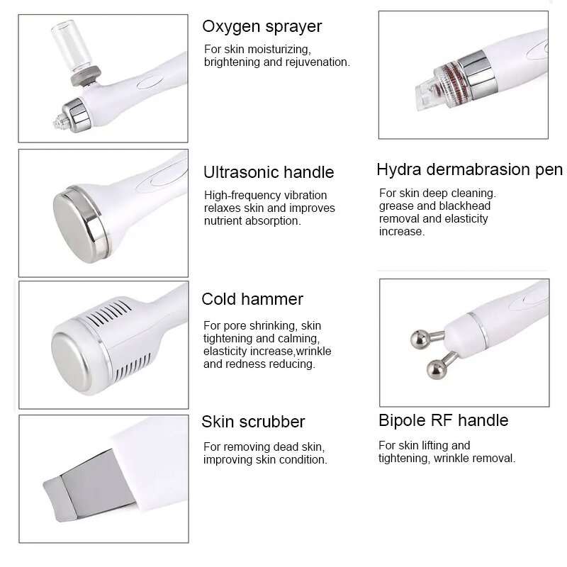 6 En 1 Aqua Peeling Facial Machine Manufacturer - Spa Oxygen Hydro Microdermabrasion Skin Facial Therapy Tool