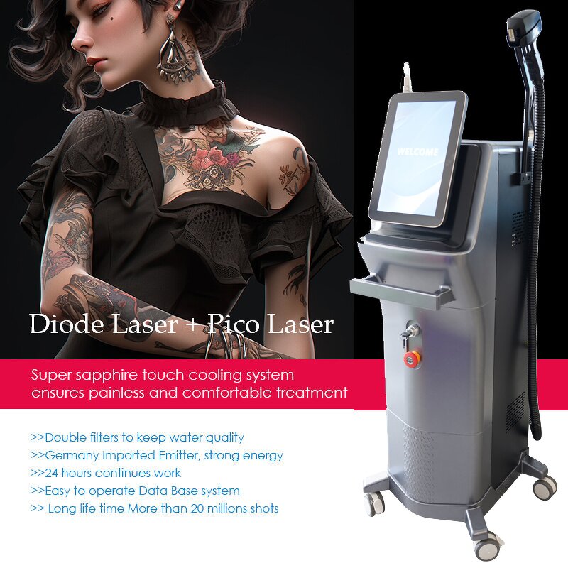 2 in 1 Picolaser ND YAG Machine Manufacturer - 2025 808nm Laser Tattoo Removal Ice Skin Rejuvenation Tool
